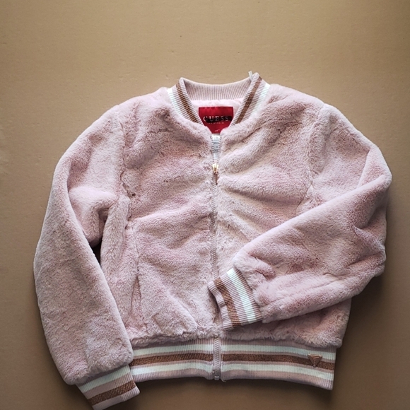 NEW GUESS Nelly Faux-Fur GIRLS Jacket SZ 14 - Picture 1 of 8